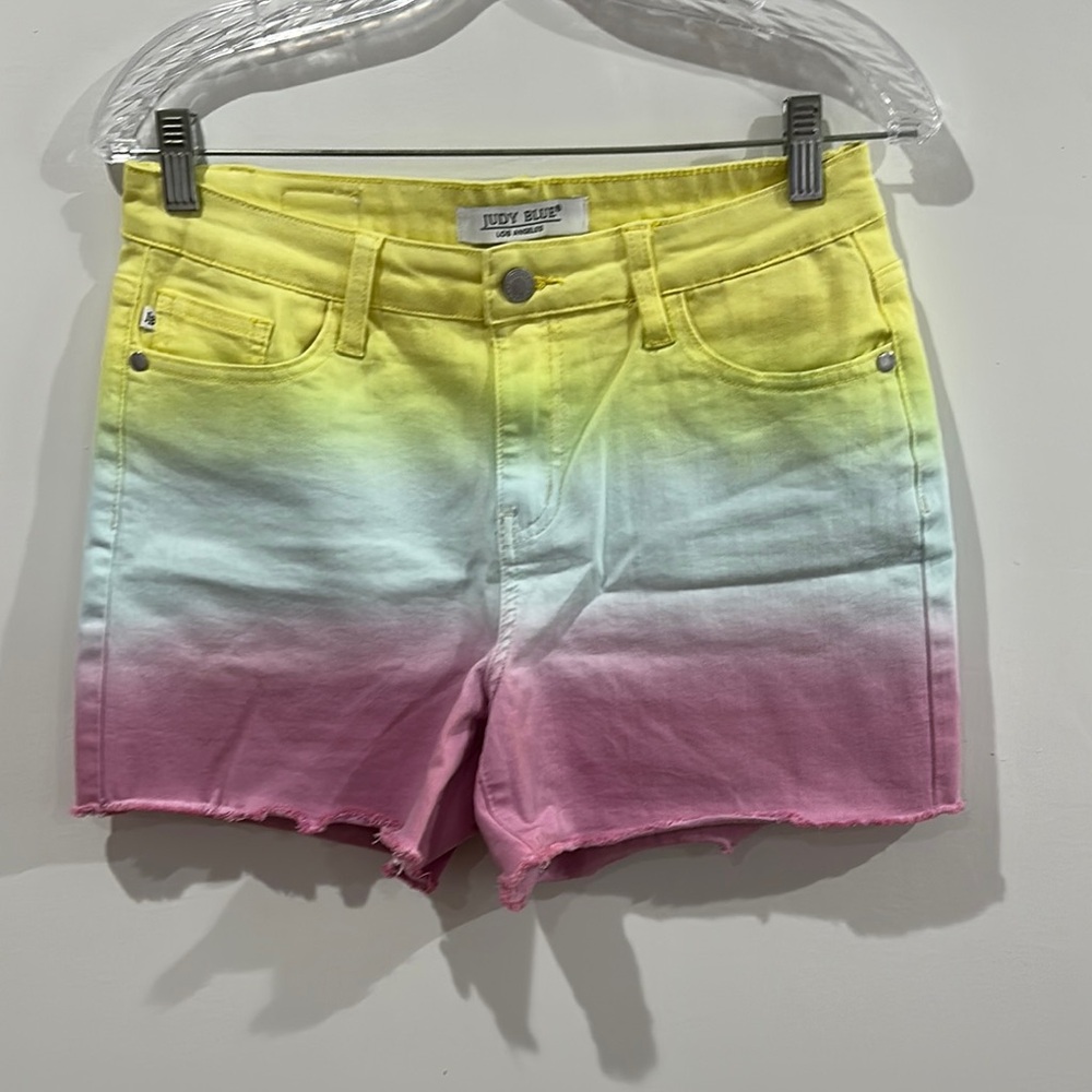 Judy Blue Women's Dip Tie Dye Cut Off High Waist Short Size M